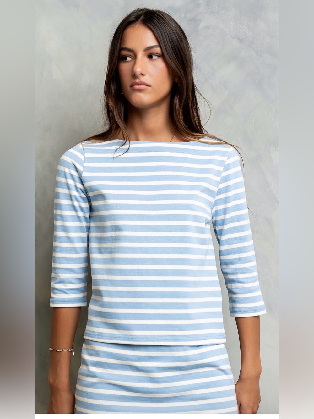Bohme Sammy Stripe Shirt in Light Blue Size M